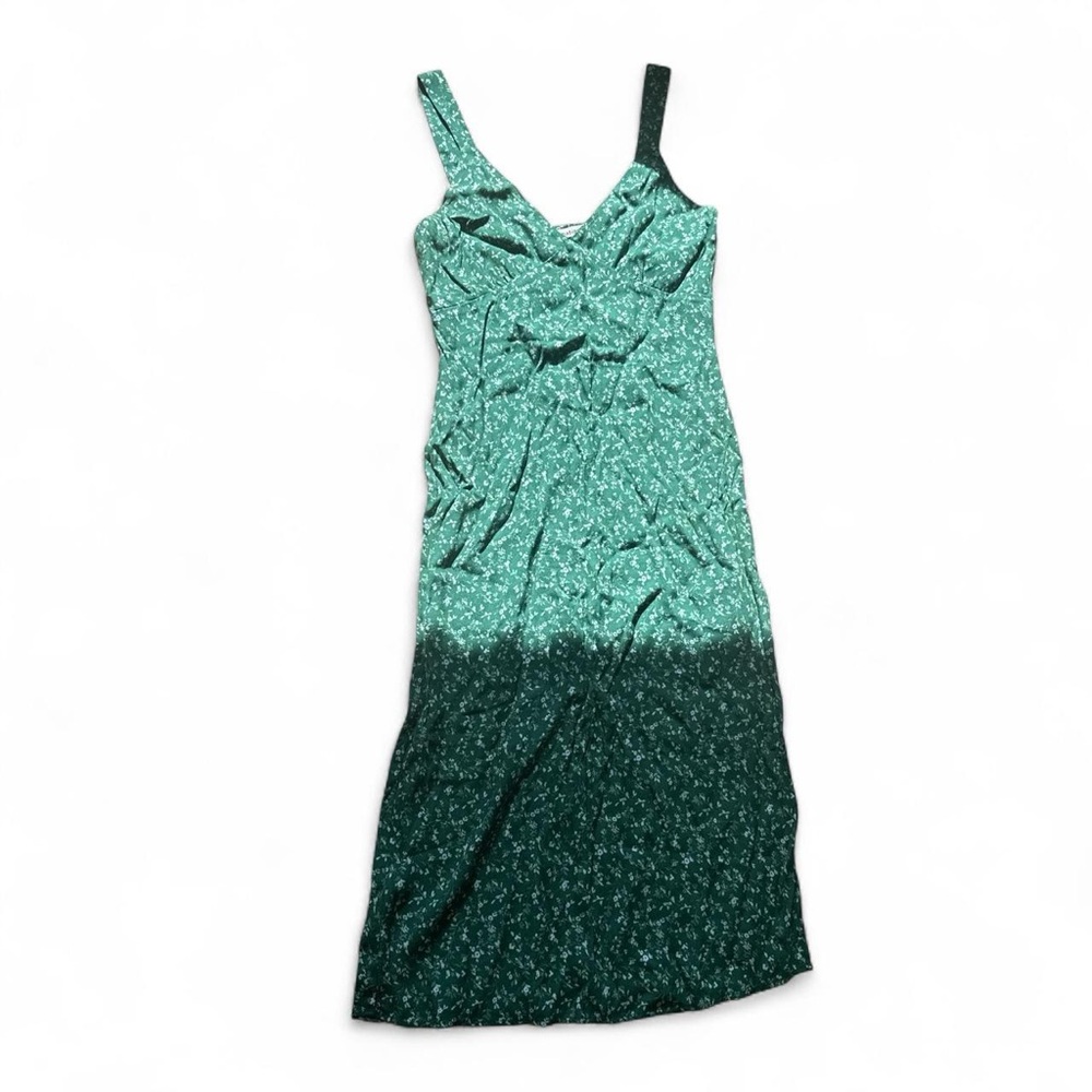 Reformation Green Floral Midi Dress